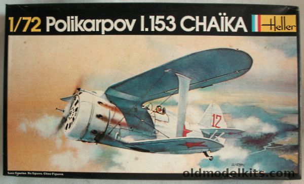 Heller 1/72 Polikarpov I-153 Chaika (Gull) -Two USSR Winter Aircraft Markings - Bagged, 249 plastic model kit